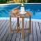 18 Inch Set of 2 Round Outdoor Adirondack Side Tables with Slatted Design and X-Shaped Structure